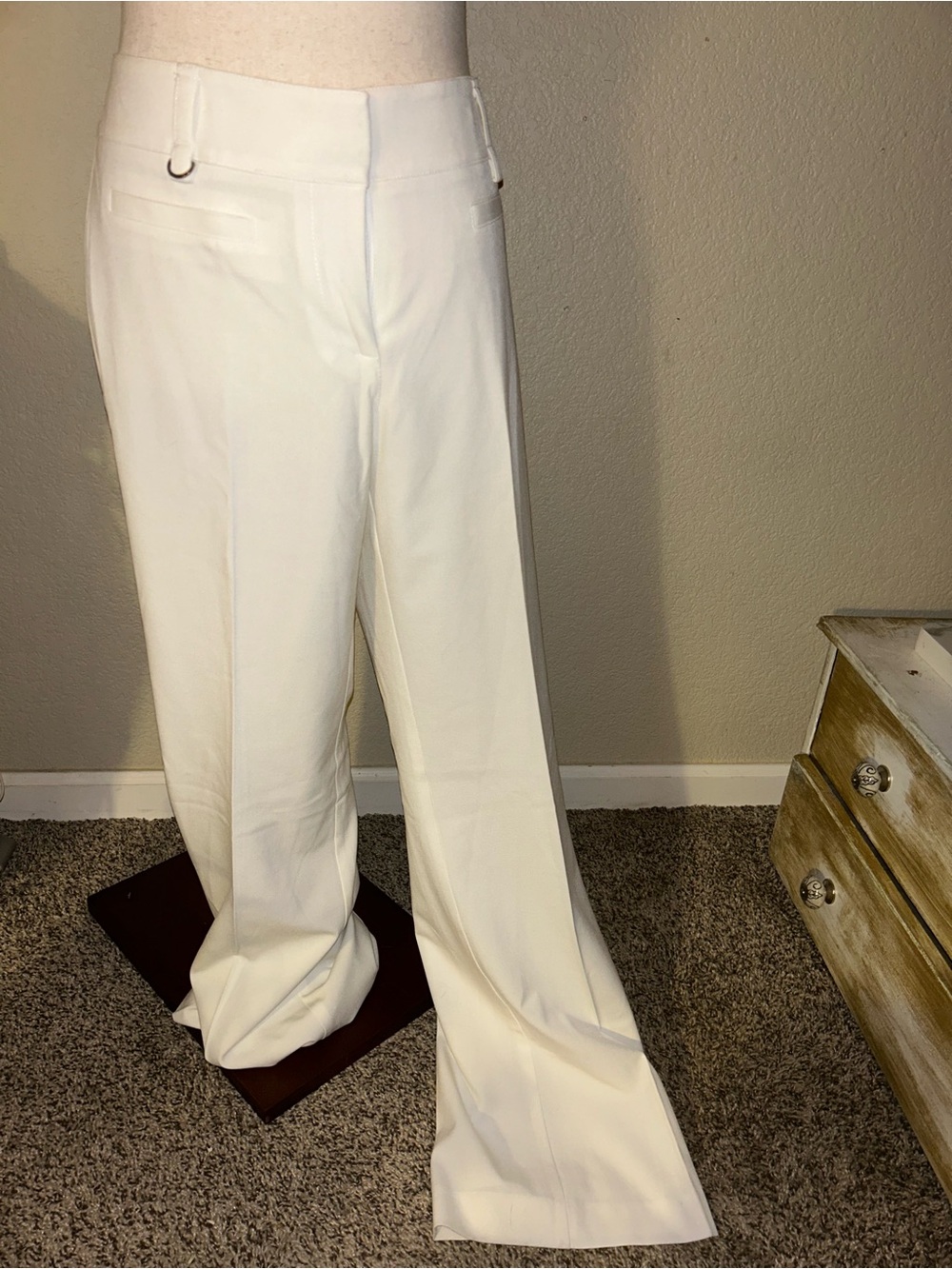 Cache Y2K White Wide-Leg Trouser Dress Pants